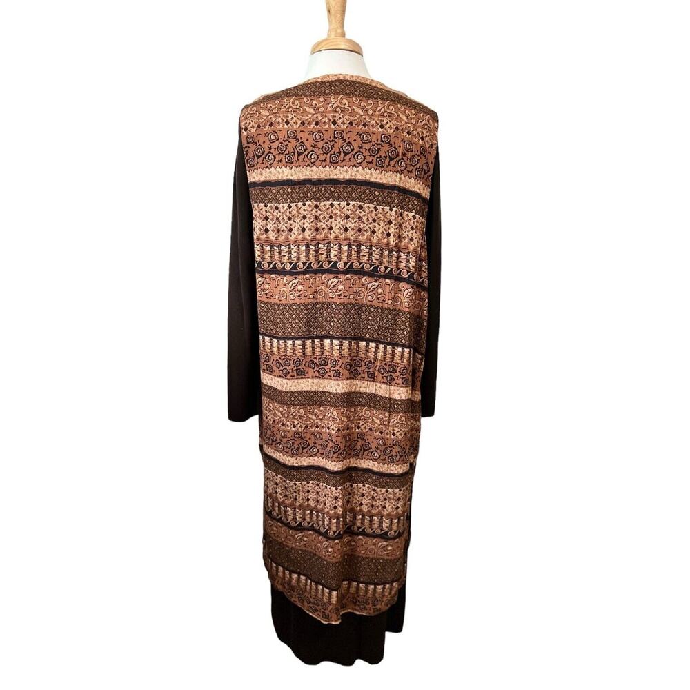Vintage 90s Linea Boho Heavy Ribbed Maxi Sweater Dress & Duster Cardigan S/M - Picture 6 of 10